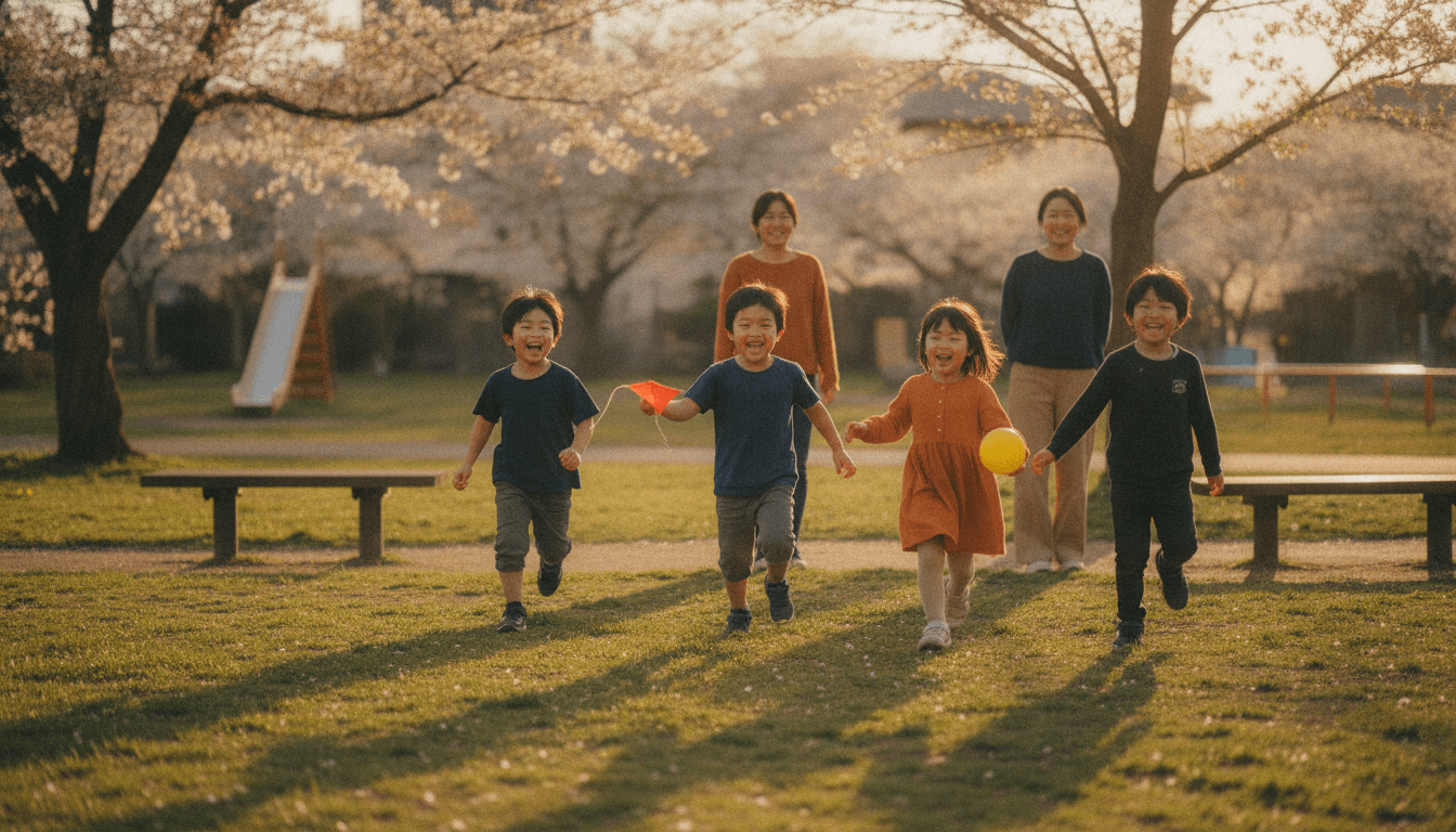公園で楽しそうに遊ぶ地域の子どもたち(イメージ)